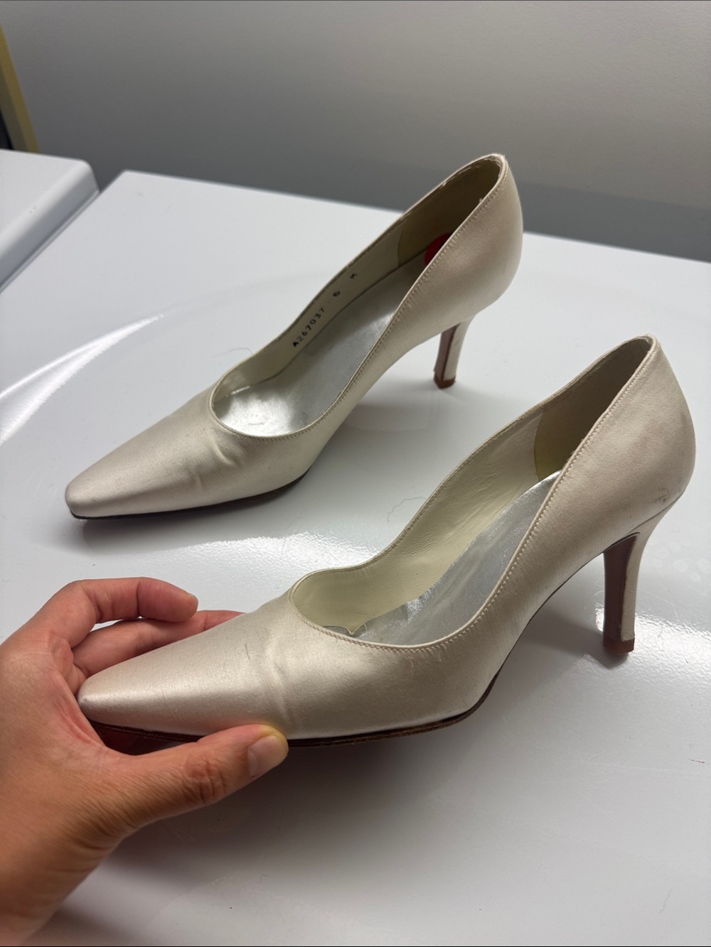 Satin Pointed-Toe Pumps